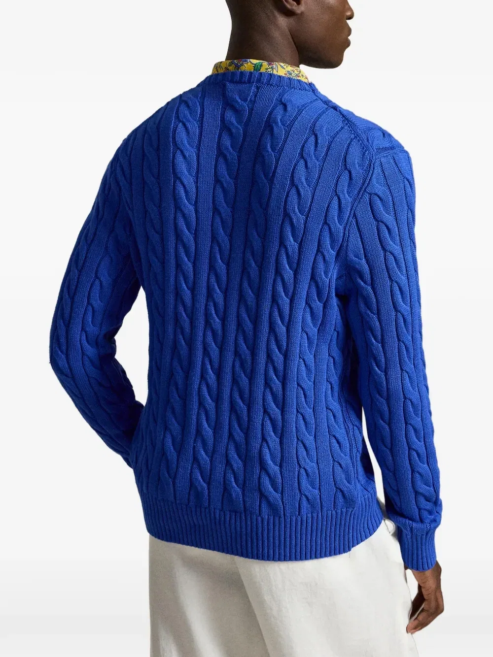 Хлопковый свитер тонкой вязки POLO RALPH LAUREN, синий — фото 4