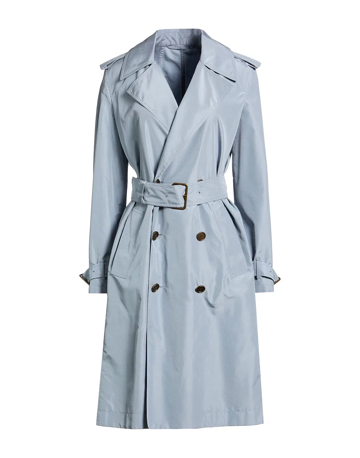 Плащ Burberry женский демисезонный, шелковый, голубой