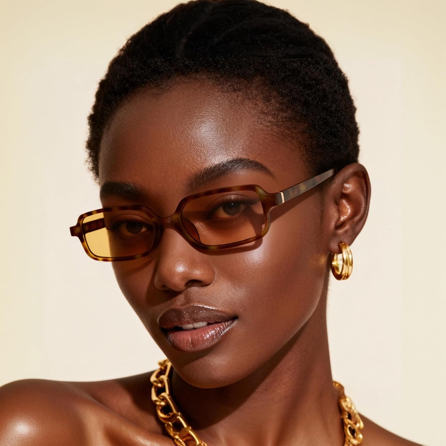 

Солнцезащитные очки Pro Acme Retro прямоугольной формы для женщин и мужчин с защитой UV400, небольшие квадратные, в винтажном стиле 90-х, 3-pack (Black/Grey + Black/Brown + Leopard/Orange )