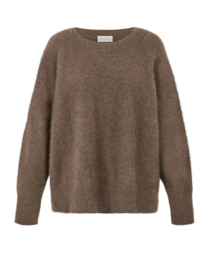 

Ребристый свитер с круглым вырезом, цвет каштановый. P.A.R.O.S.H., коричневый