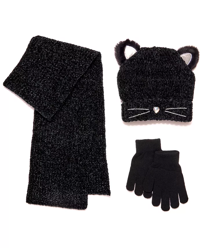 

Большой набор для девочек: шапка, перчатки и шарф Inmocean, черный