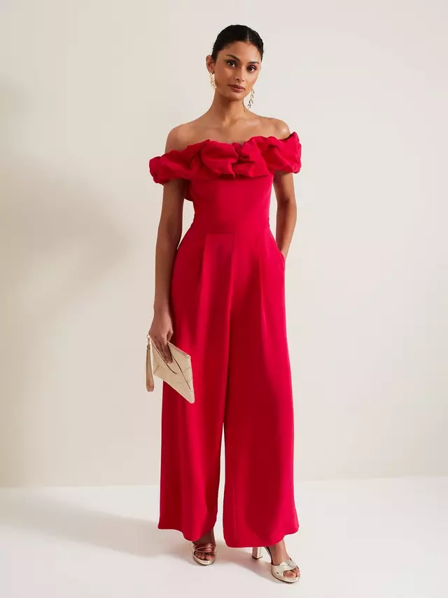 

Комбинезон Phase Eight Mallory Bardot Wide Leg, розовый