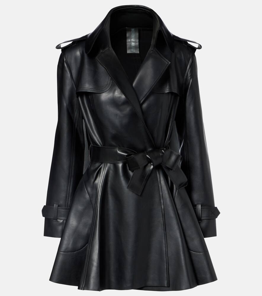 

Мини-платье с поясом, двубортное и расклешенное Norma Kamali, Black