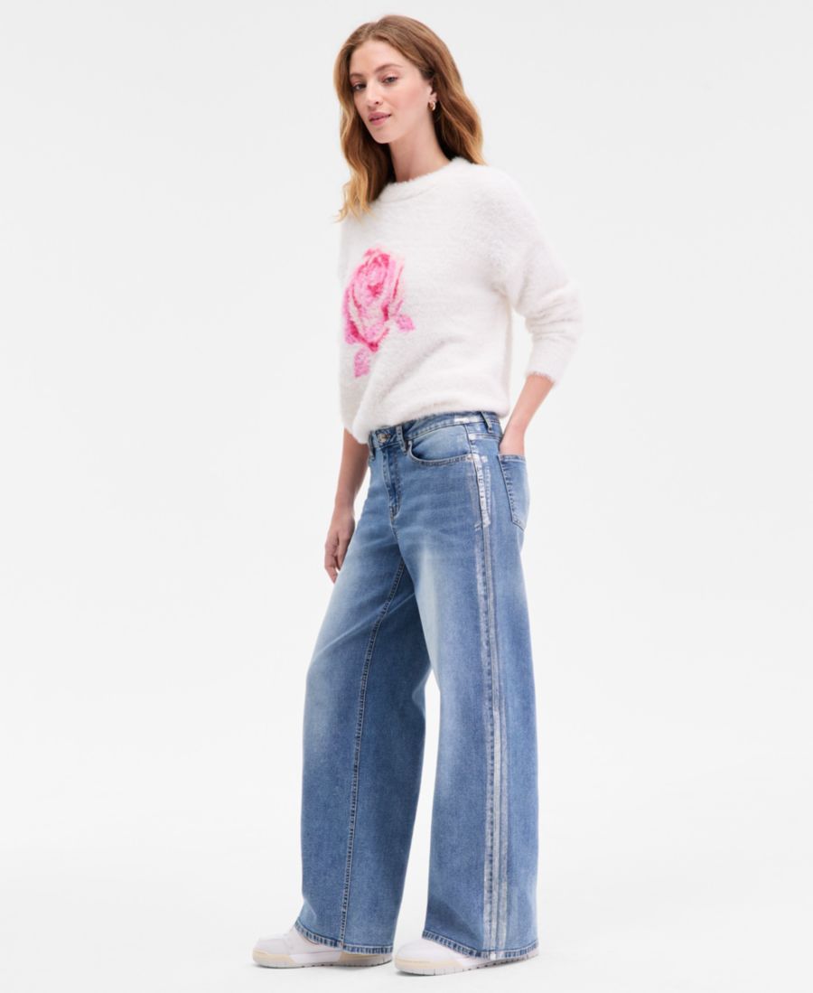Джинсы-поло Ultra 90s с металлическими полосками для подростков Madden Girl, Light Wash — фото 3