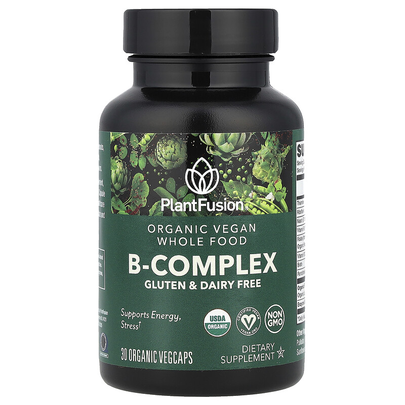 

PlantFusion, B-комплекс, 30 органических растительных капсул