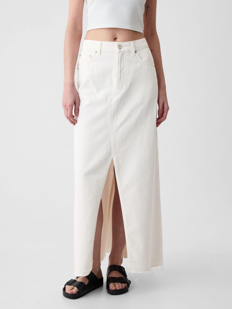 

Джинсовая юбка макси Gap, белый