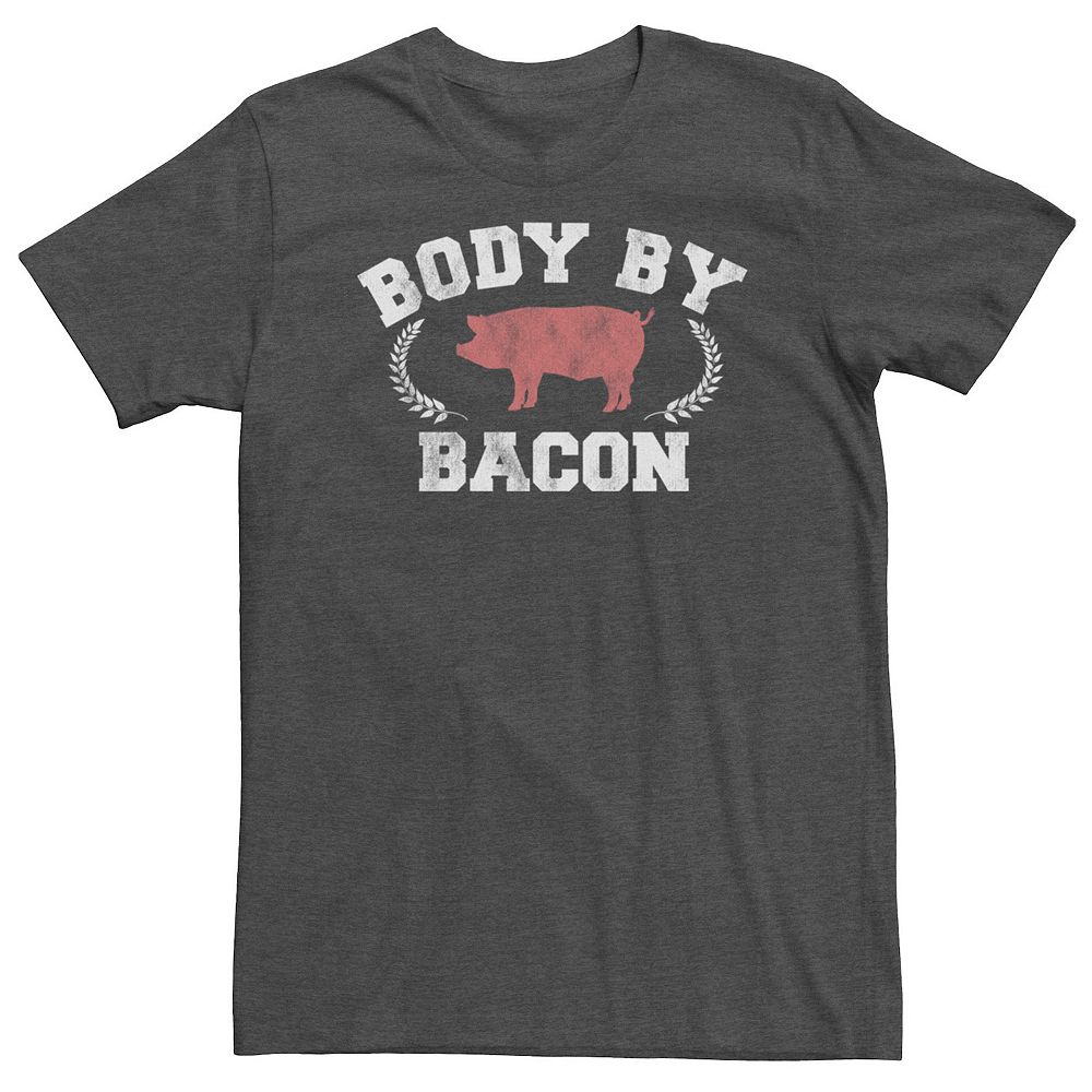 

Винтажная студенческая футболка с графическим рисунком Big & Tall Body By Bacon Pig Licensed Character, цвет Charcoal Heather