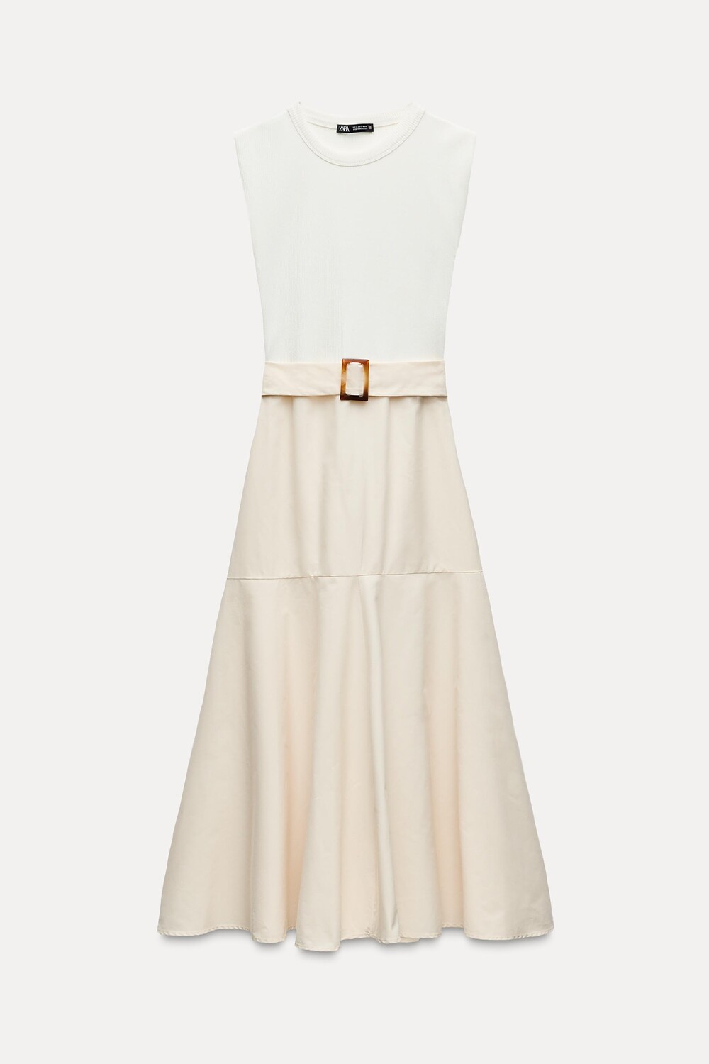 

Платье Zara Matching Belt, кремовый