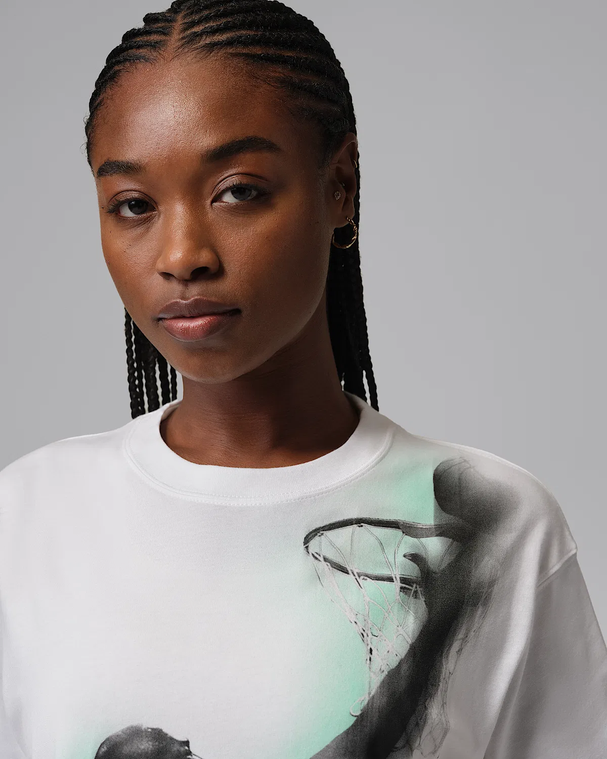 Женская футболка Dri-FIT с принтом Jordan Sport Heritage, White/Green Glow — фото 3