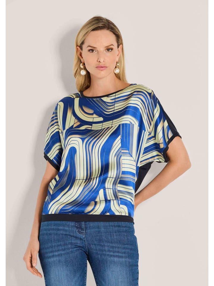 

MADELEINE Элегантный топ с графическим принтом в королевском синем/многоцветном исполнении