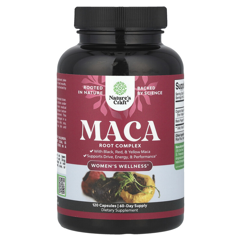 

Nature's Craft, Women's Wellness, комплекс из корня маки, 120 капсул