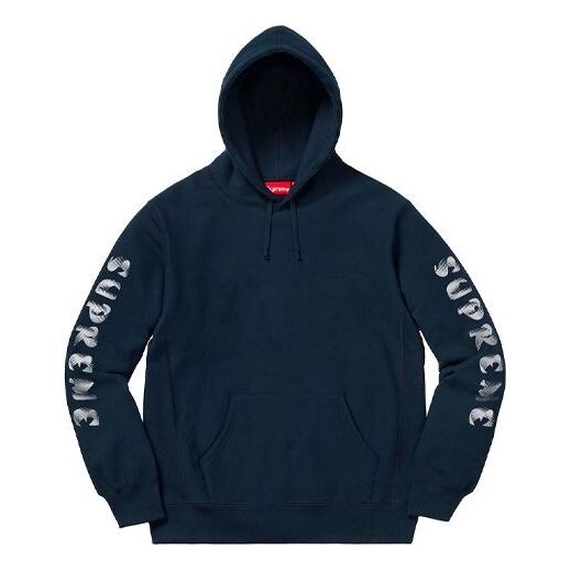 

Толстовка fw18 gradient sleeve hooded sweatshirt navy Supreme, синий