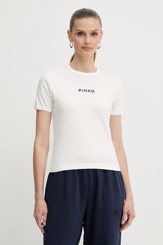 

Хлопковая футболка Pinko, белый