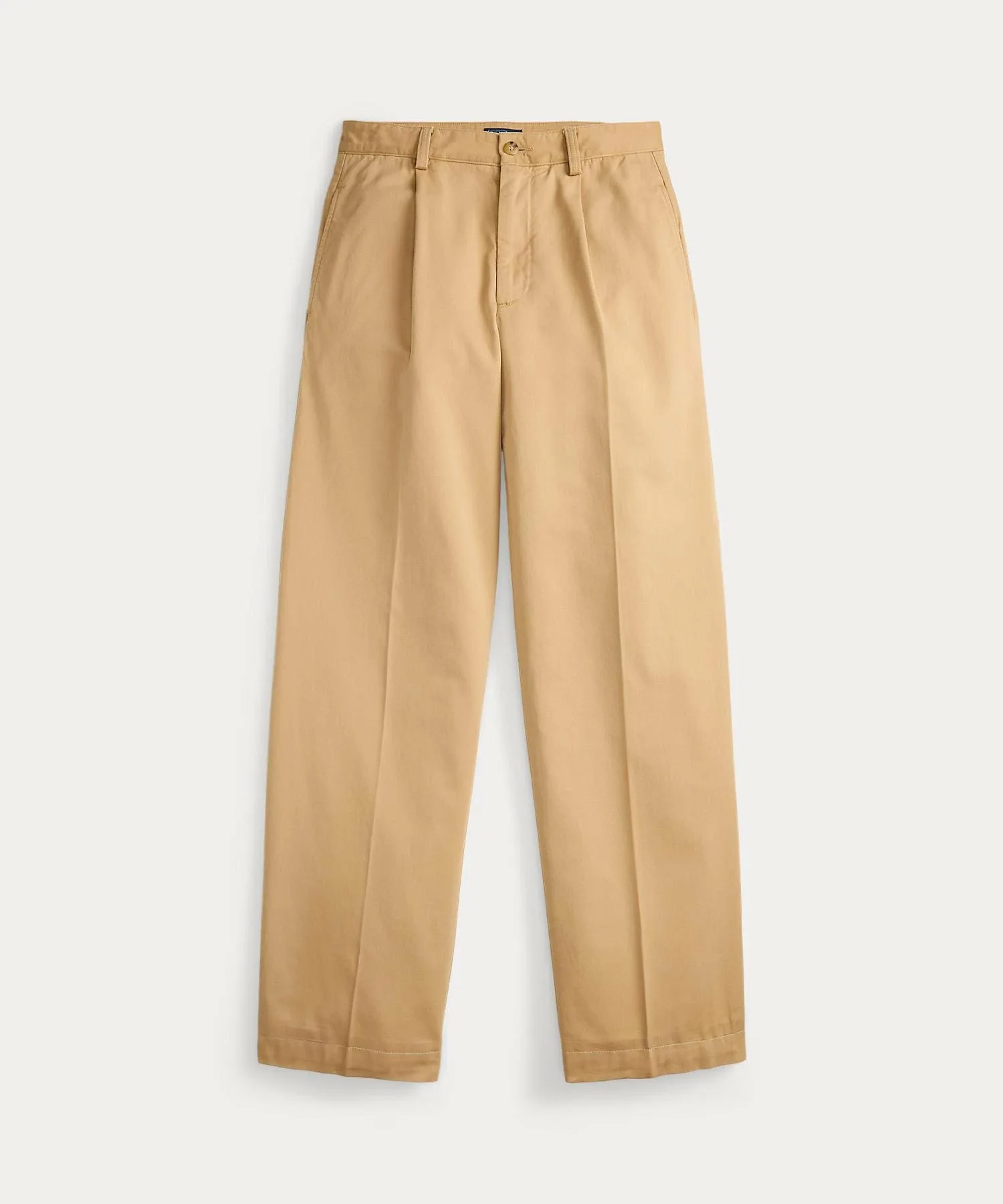 Свободные брюки из хлопковой смеси с плиссировкой Polo Ralph Lauren, 250 Brown — фото 2