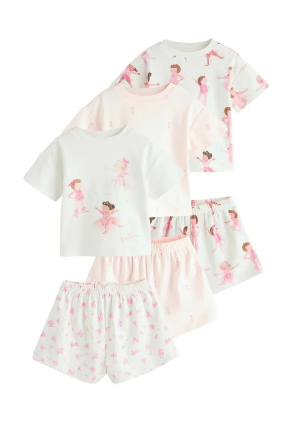 Пижама-Комбинезон стандартного кроя, кремовые короткие балетки, 3 шт Next, Pink