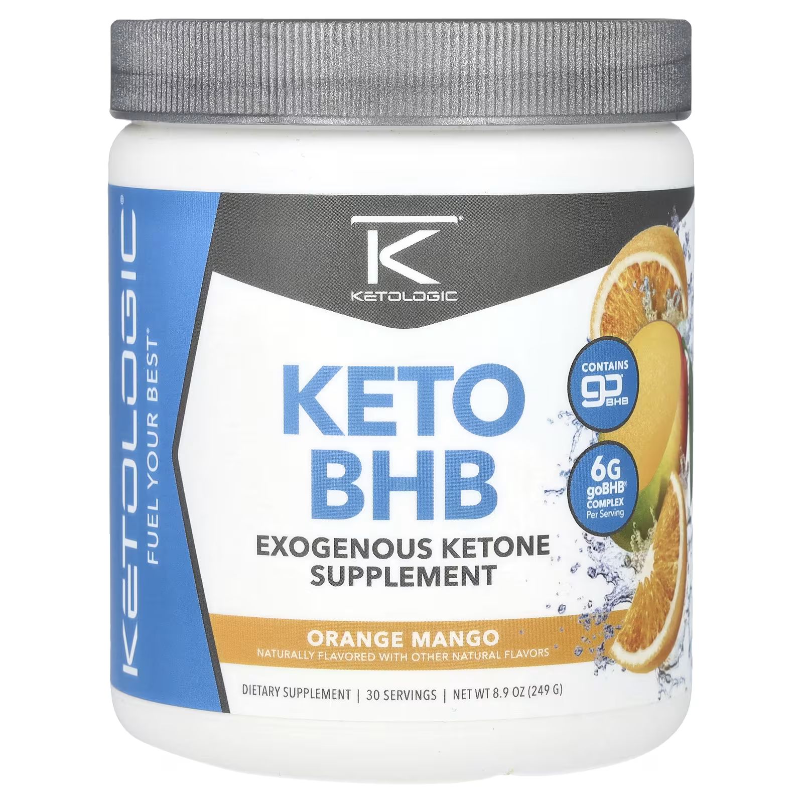 

Keto BHB, апельсин и манго, 8,9 унции (249 г) Ketologic