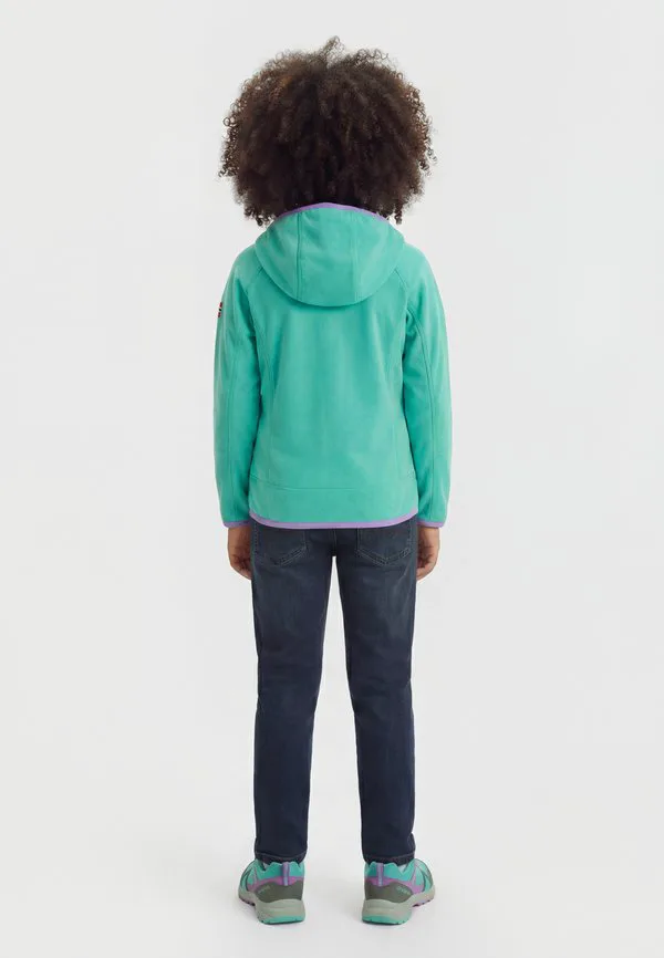 Детская куртка sandefjord, унисекс, флисовая куртка Trollkids, Aquamarine/Violet Sorbet — фото 2