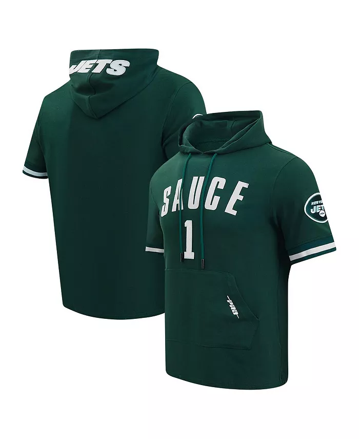 

Мужская худи-футболка Ahmad Sauce Gardner зеленого цвета с именем и номером игрока New York Jets Pro Standard