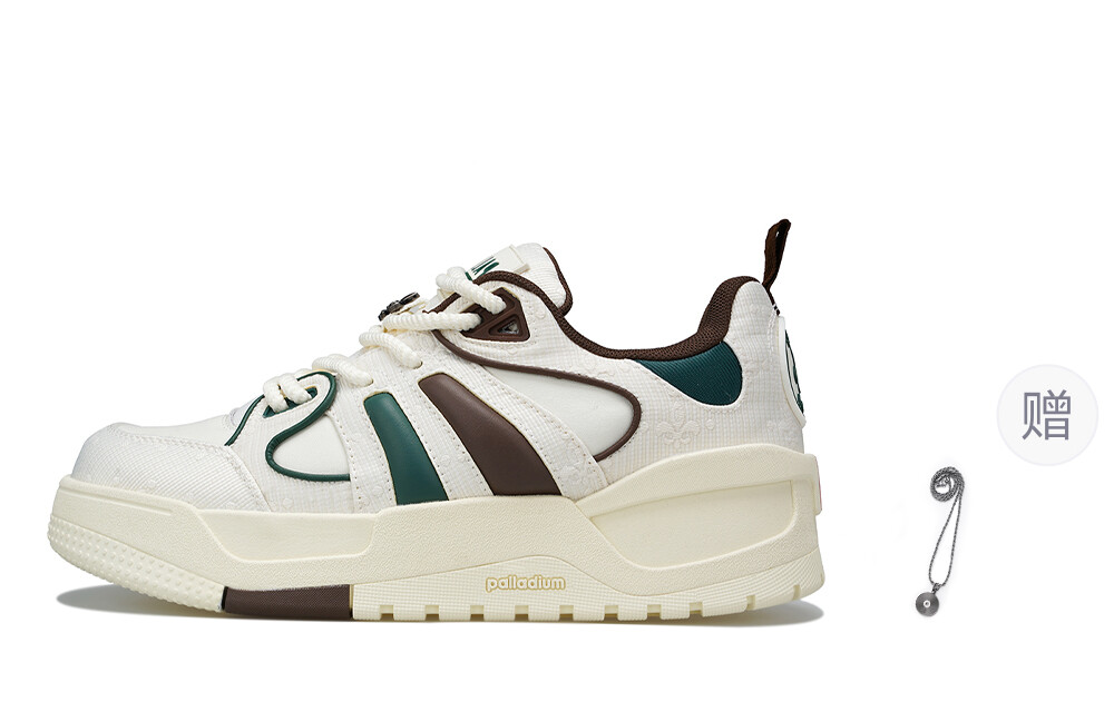 

Кроссовки palladium Skateboarding Shoes Men Low-top Brown, Dark Green, белый