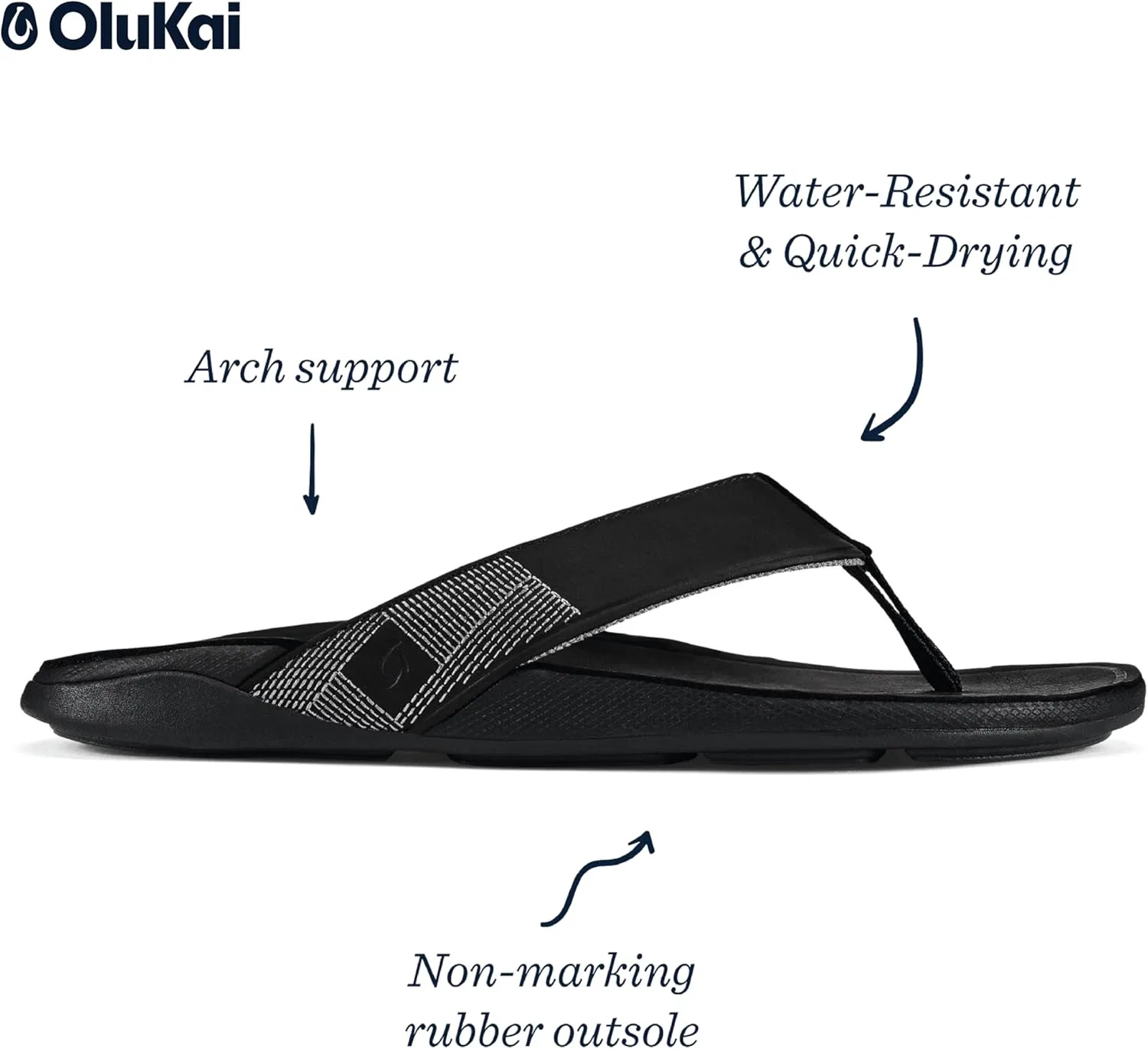 Сандалии водонепроницаемые OLUKAI, Black — фото 3