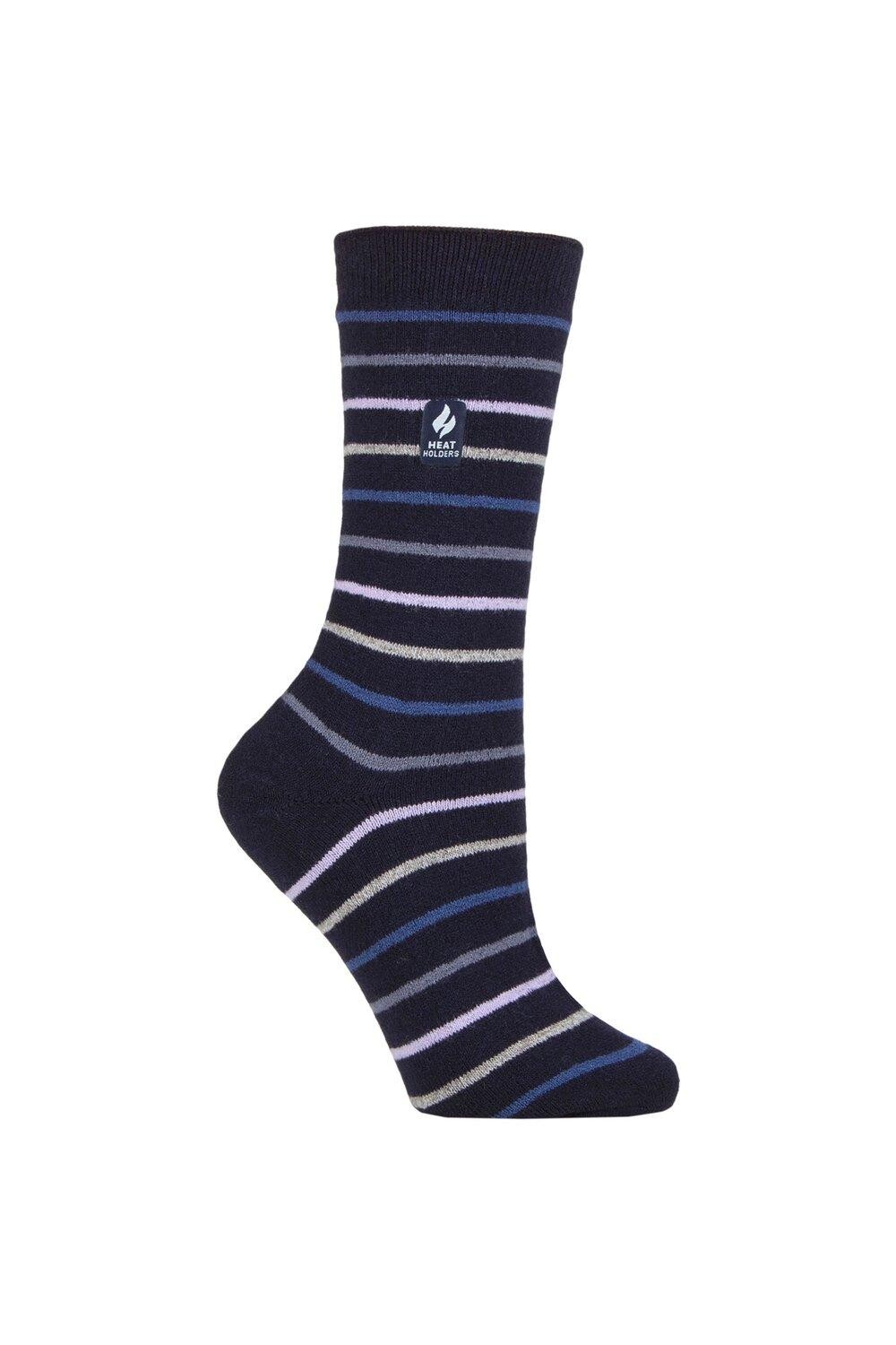 

1 пара носков 1.0 TOG Ultralite в полоску, с узором и узорами SOCKSHOP Heat Holders, синий