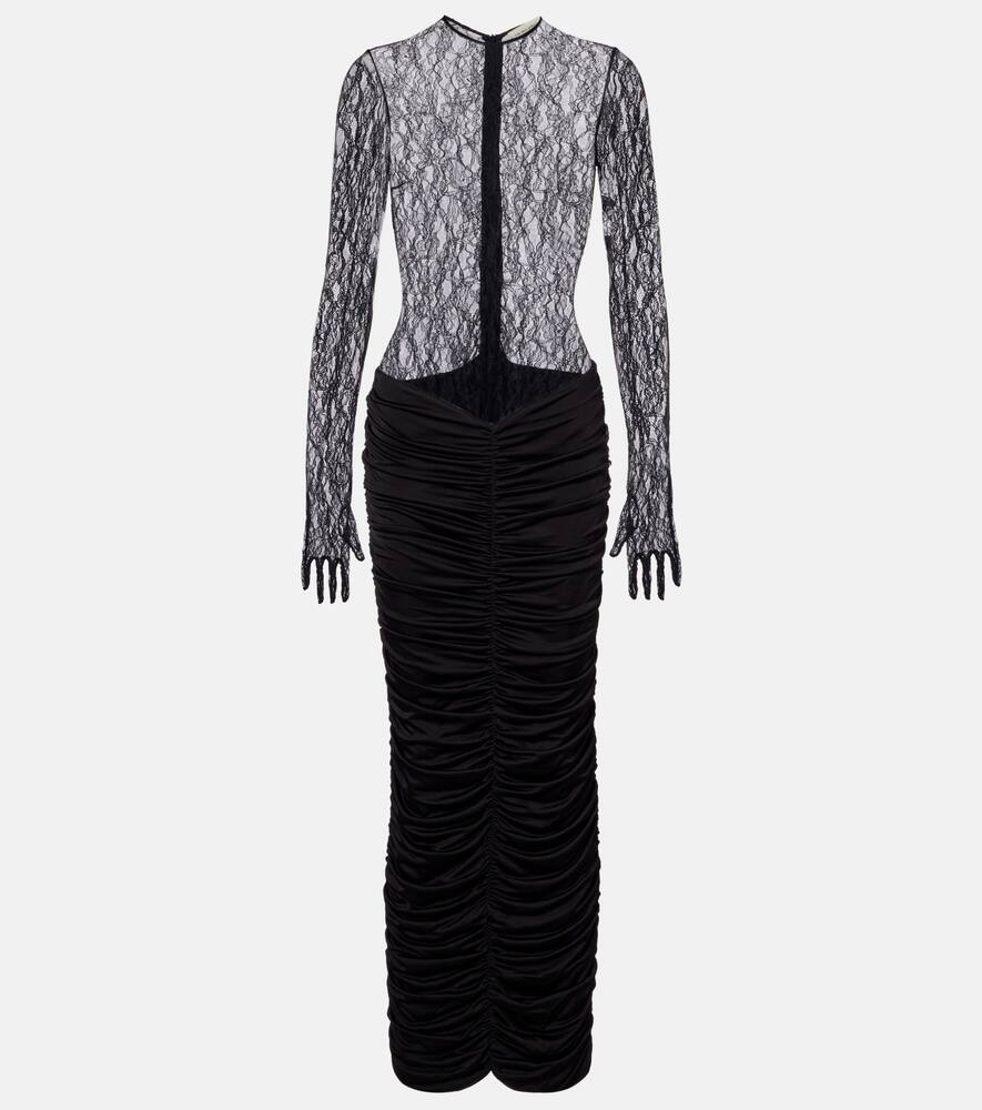 

Платье макси Vivienne с кружевом и сборками The New Arrivals Ilkyaz Ozel, Midnight Sky