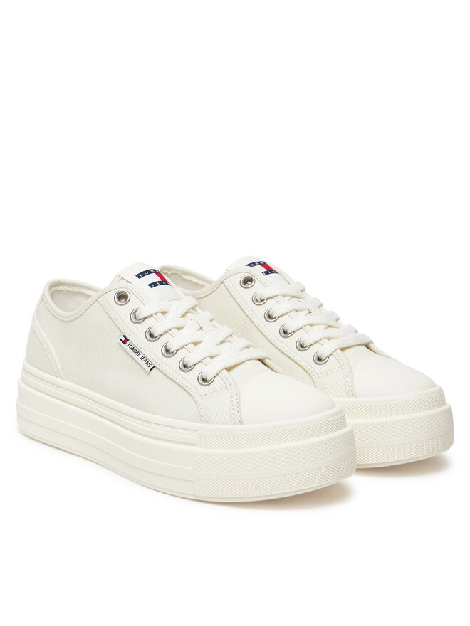 Кроссовки Tjw Foxing Flatform Lc EN0EN02736 Tommy Jeans, белый — фото 2