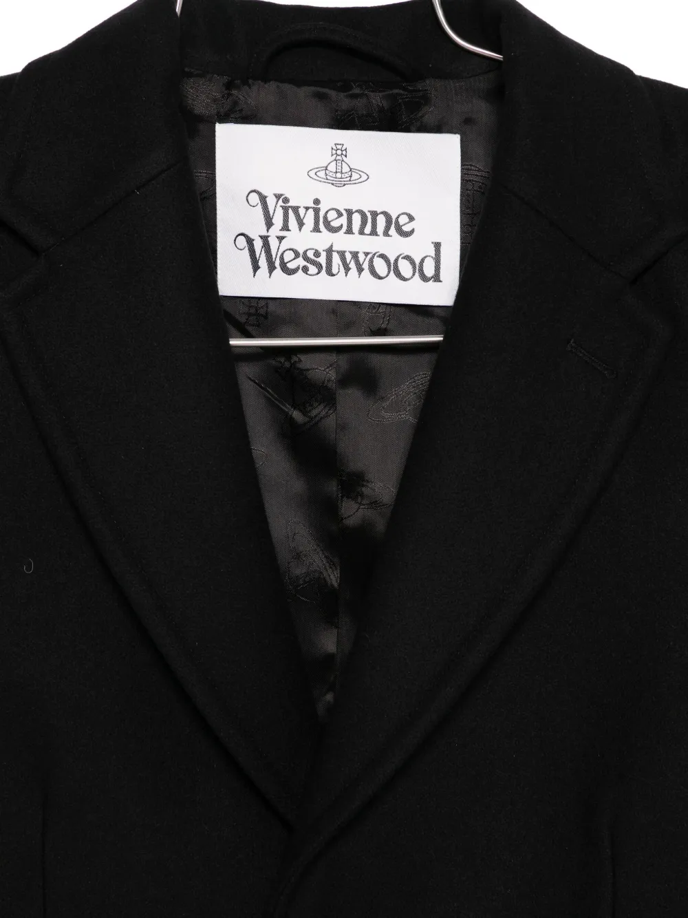 Однобортное пальто из смеси шерсти вирджин Vivienne Westwood, черный — фото 3