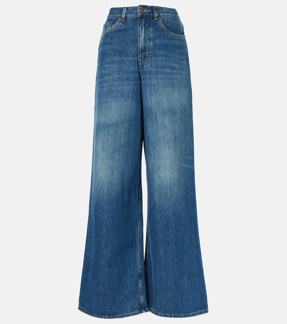

Джинсы с высокой посадкой и широкими штанинами Chloé, Night Blue