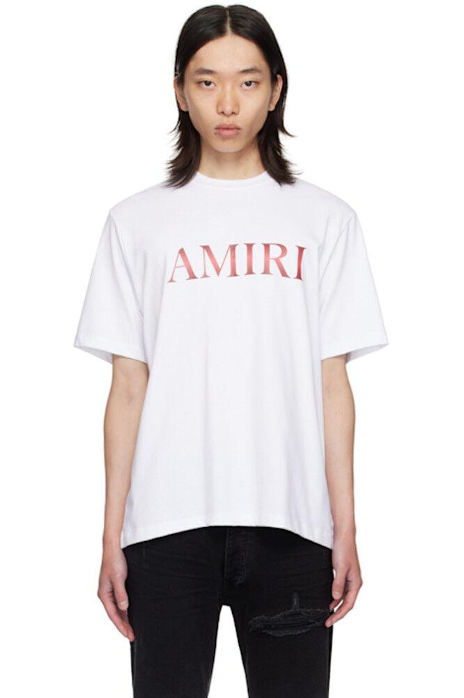 

Белая футболка с градиентом «Amiri»