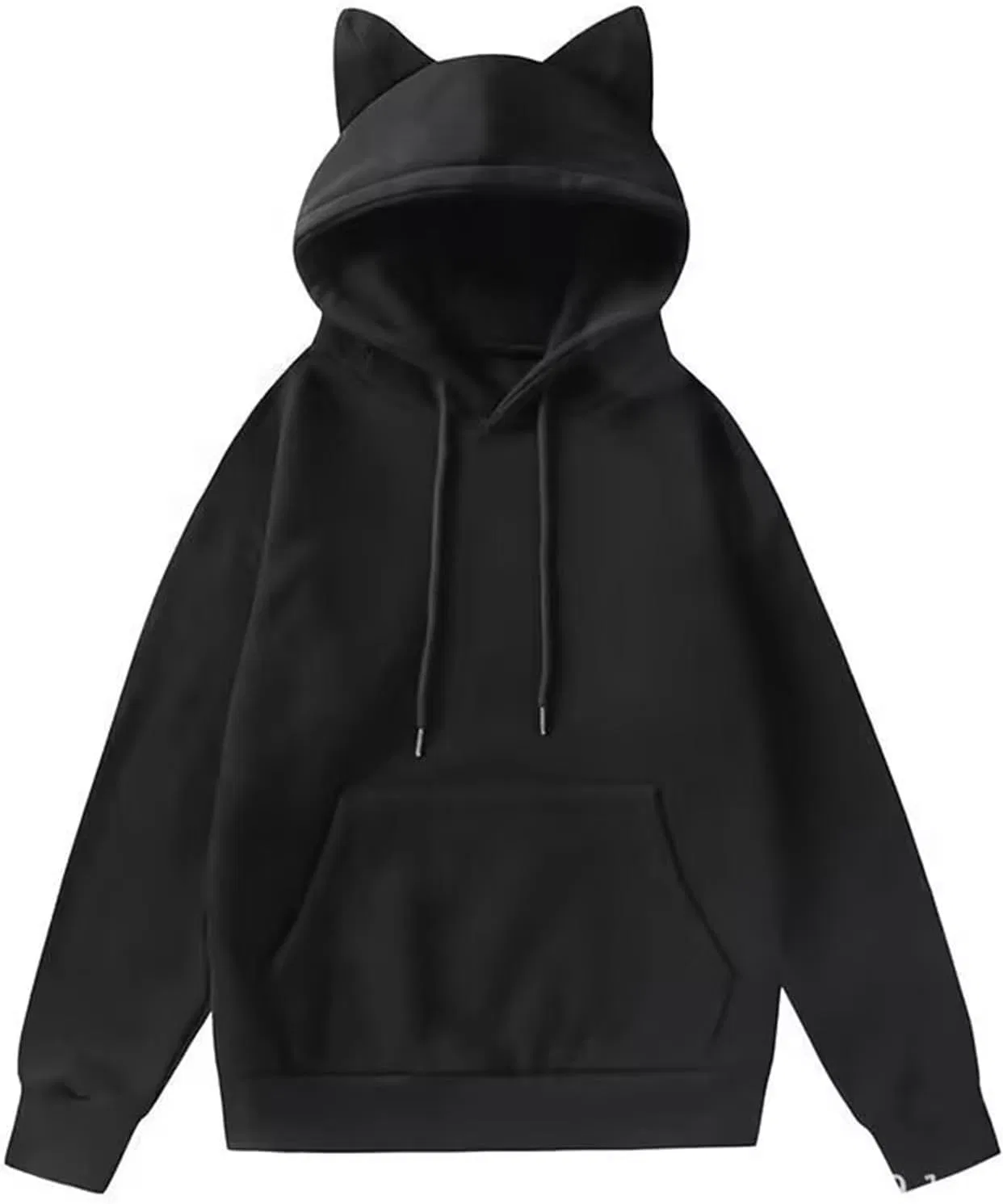 Худи с кошачьими ушками, свободный крой, женское, цвет Black — фото 3