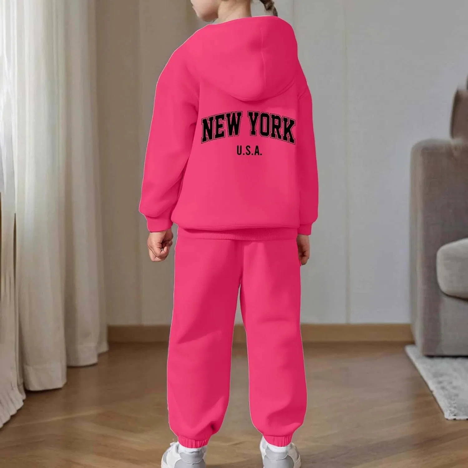 Детский спортивный костюм с принтом Brooklyn, Z02 Hot Pink — фото 2