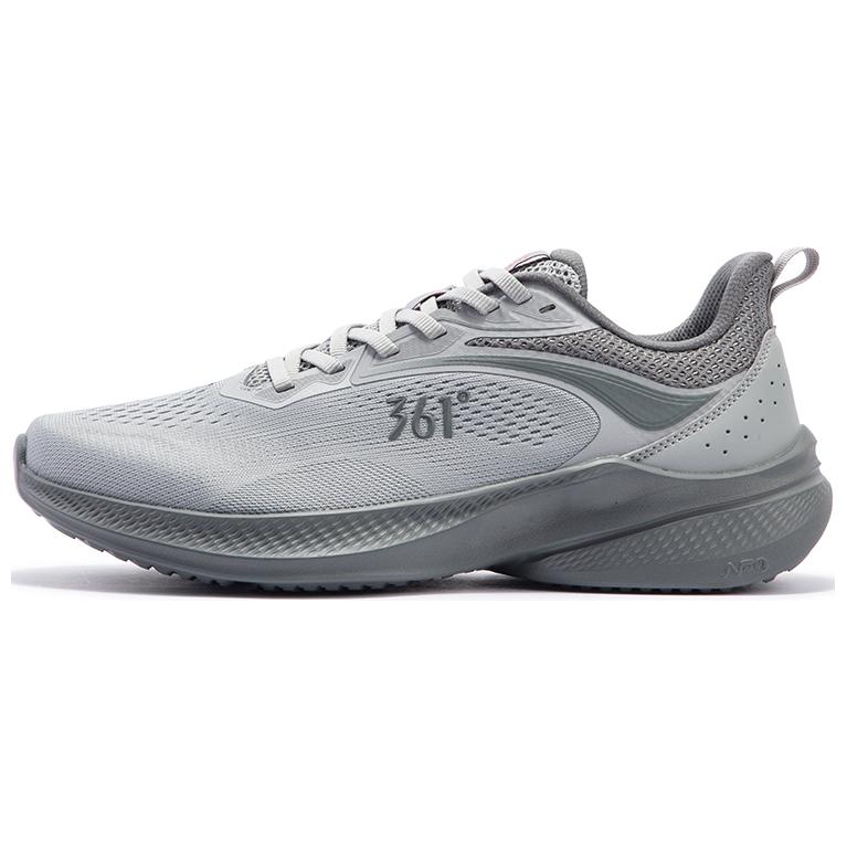 

Скользоустойчивые, износостойкие, дышащие низкие кроссовки для бега мужские серые 361°, переработанный серый/графитовый серый