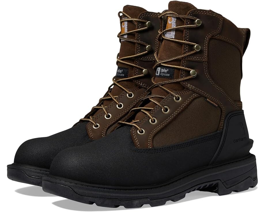 

Ботинки Carhartt Ironwood Waterproof Insulated 8" Alloy Toe Work Boot, цвет Brown Oiltan/Black Coated