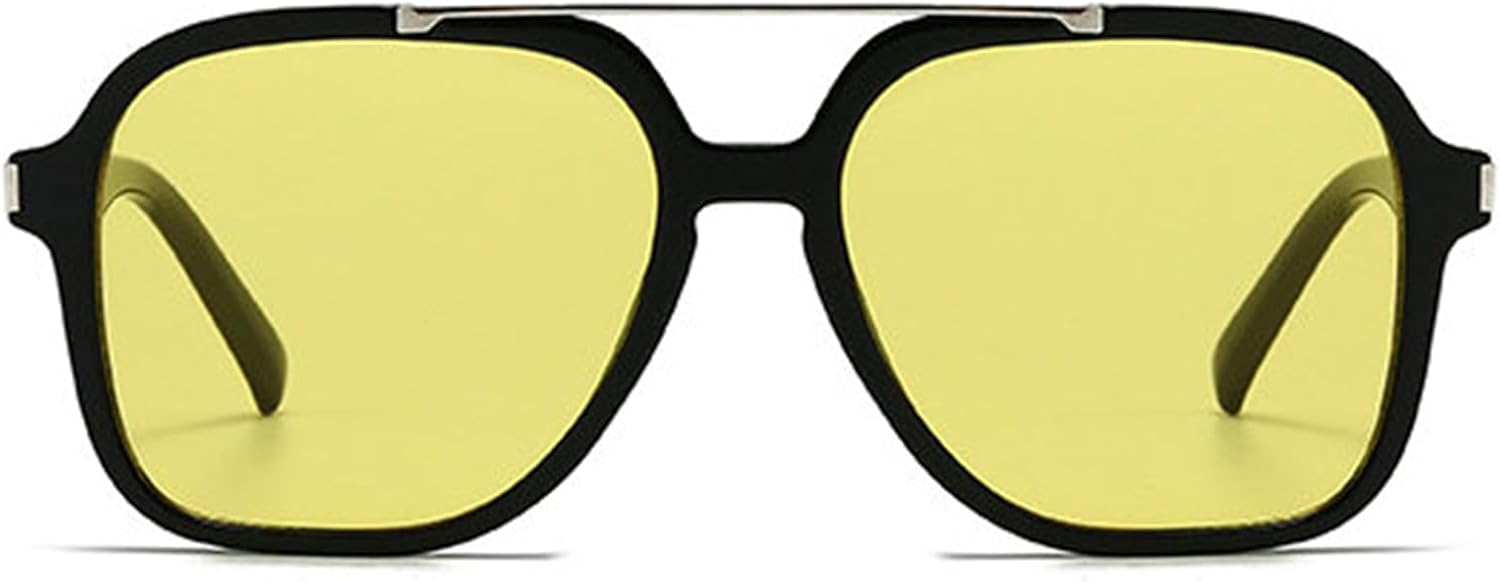 

Willochra Модные солнцезащитные очки большого размера с квадратной оправой и двойной перемычкой для женщин, защита от УФ-излучения UV400, ретро-заклепки, солнцезащитные очки для мужчин, темно-зеленые, C2