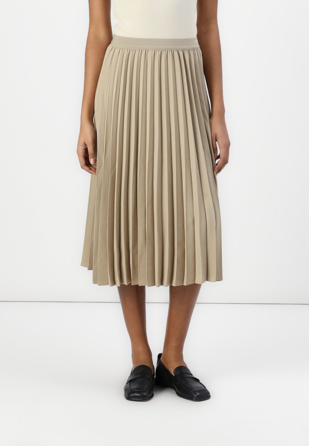 

Юбка-колокол FLUID PLEATED PULL ON MIDI SKIRT Tommy Hilfiger, бежевый