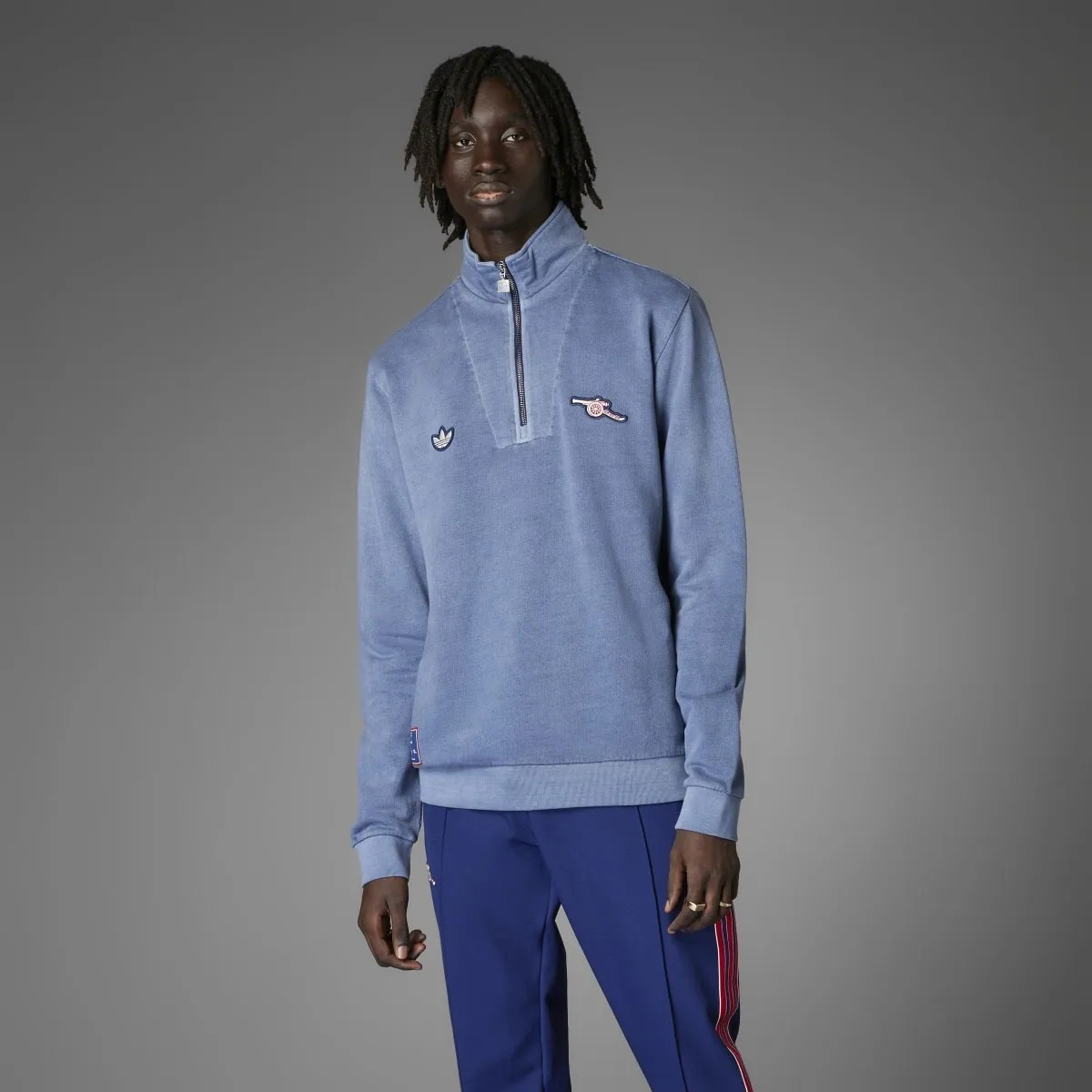 

Мужская футболка Arsenal Terrace Icons Adidas на молнии, синий
