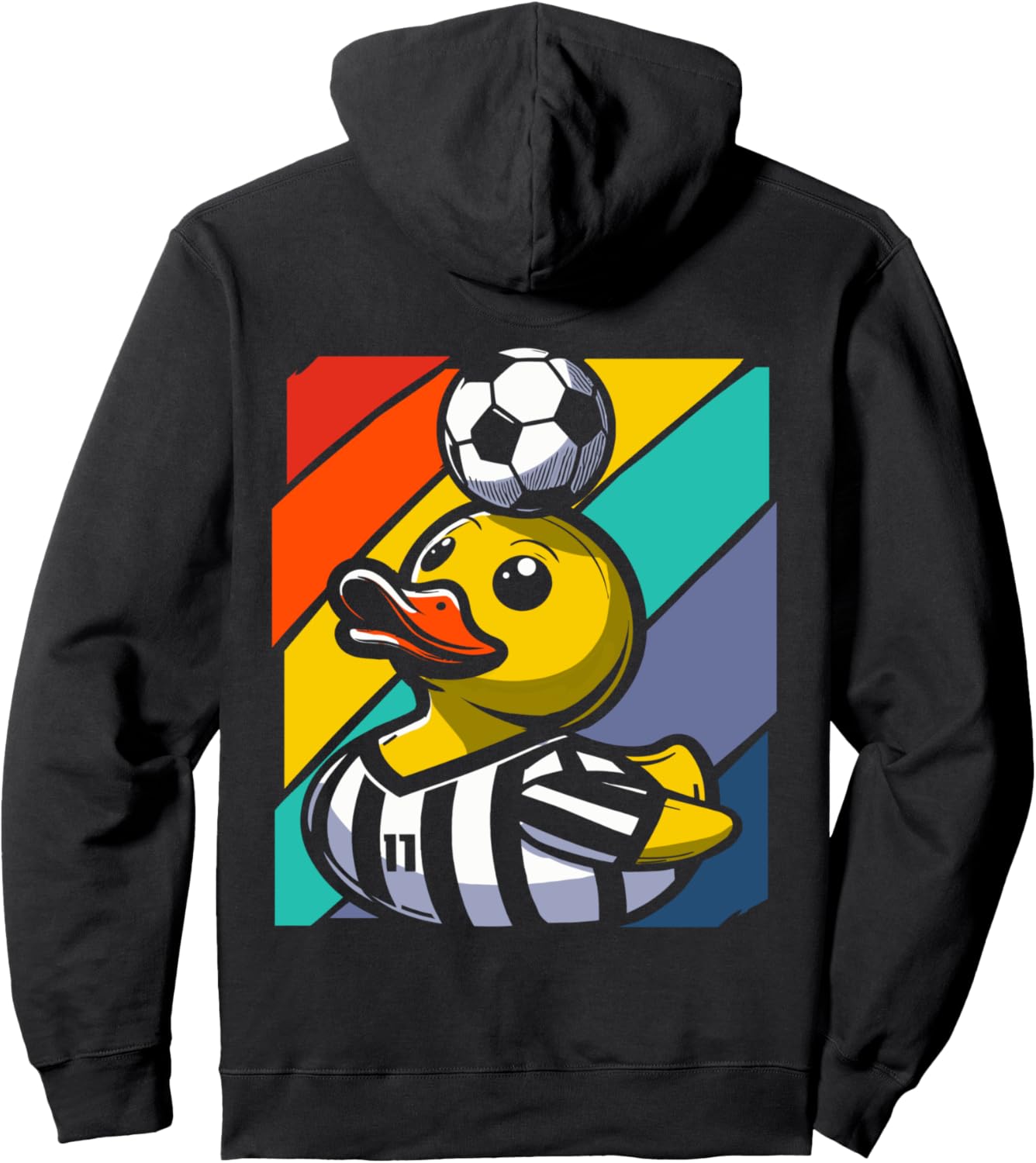 

Толстовка с изображением футбольной резиновой уточки Soccer Rubber Ducky Soccer Duckling Fussball, черный