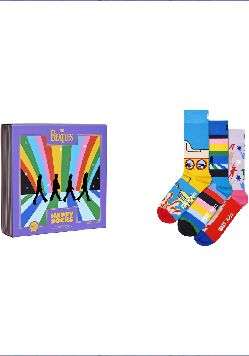 

Длинные носки Happy Socks (коробка, 3 шт.) с яркими мотивами Битлз, бирюзовый
