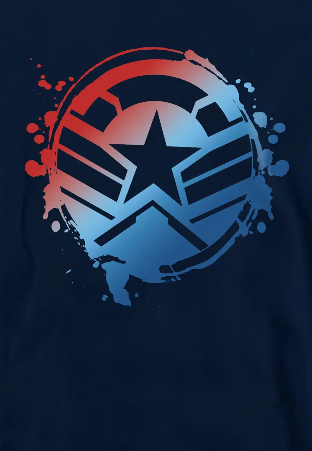 Детская худи Marvel Captain America с градиентным щитом, темно-синий — фото 2