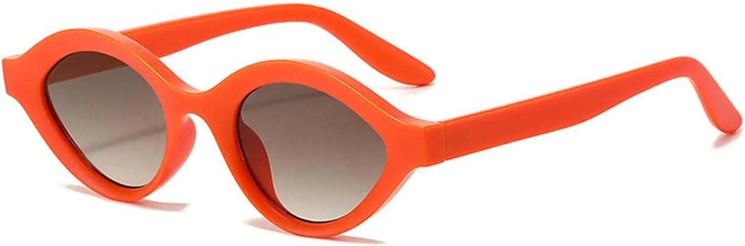 

Willochra Модные солнцезащитные очки в овальной оправе для женщин, маленькие очки «кошачий глаз», дизайнерские очки 90-х годов с защитой от УФ-излучения UV400, C4