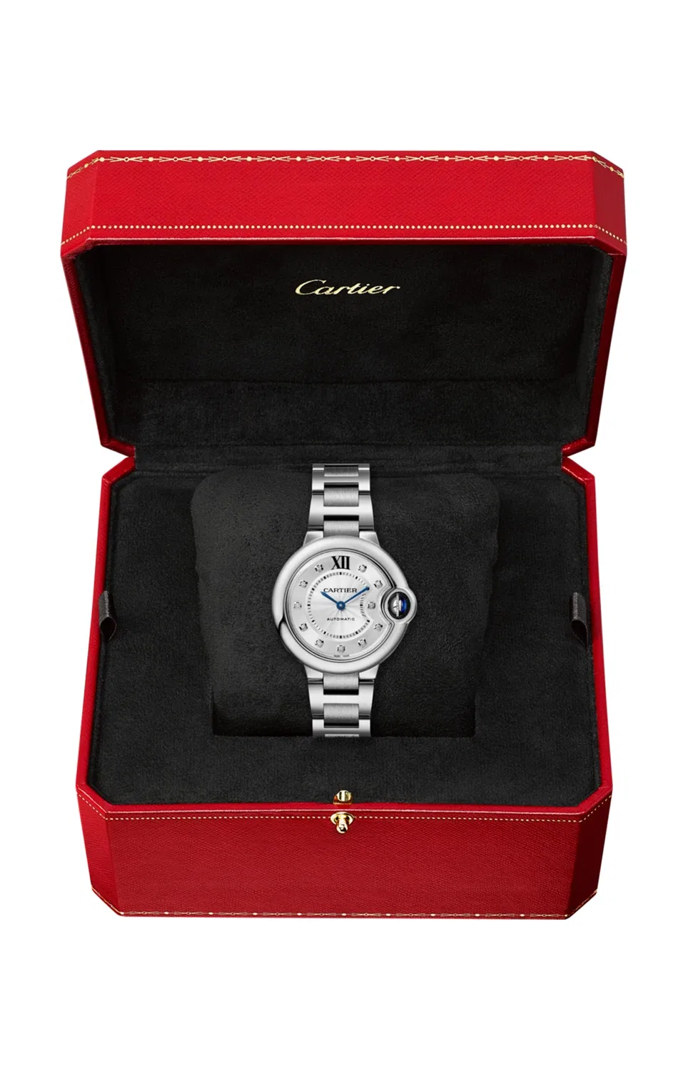 BALLON BLEU DE CARTIER 33 мм, сталь, бриллианты - W4BB0021, черный — фото 2