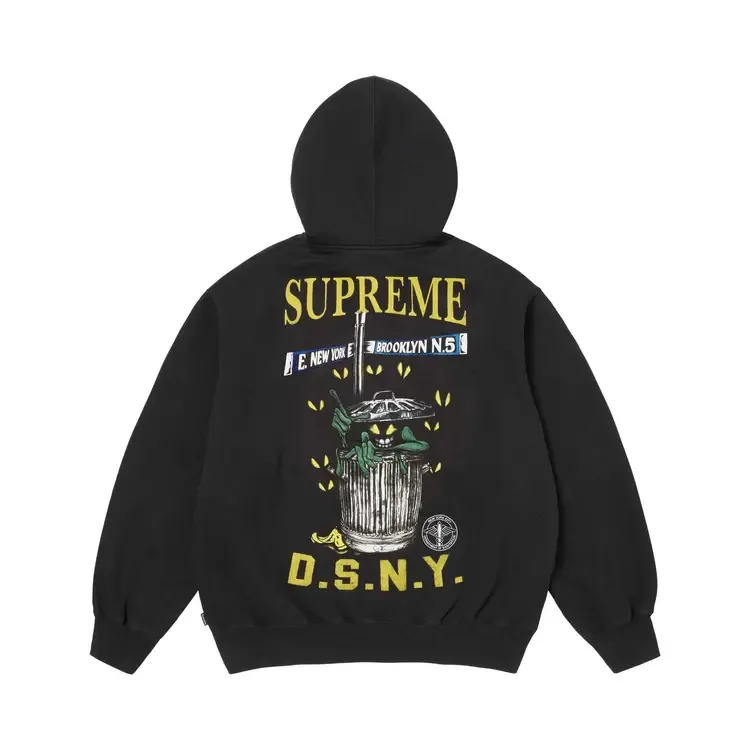 Толстовка Supreme x Dsny на молнии с капюшоном, черная — фото 2