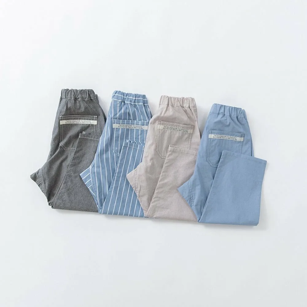 [Освежающие укороченные брюки из шамбре] Branshes, blue — фото 4