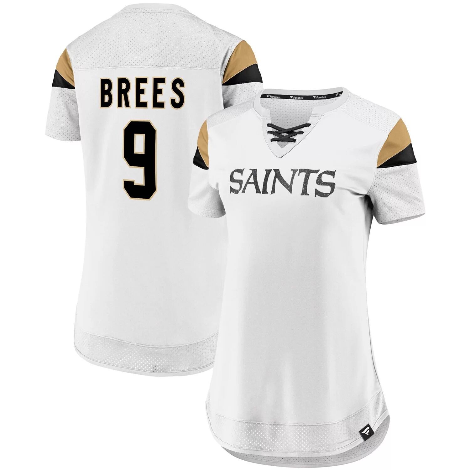 

Женский модный топ белого цвета с брендом Fanatics Drew Brees New Orleans Saints Athena с именем и номером Fanatics