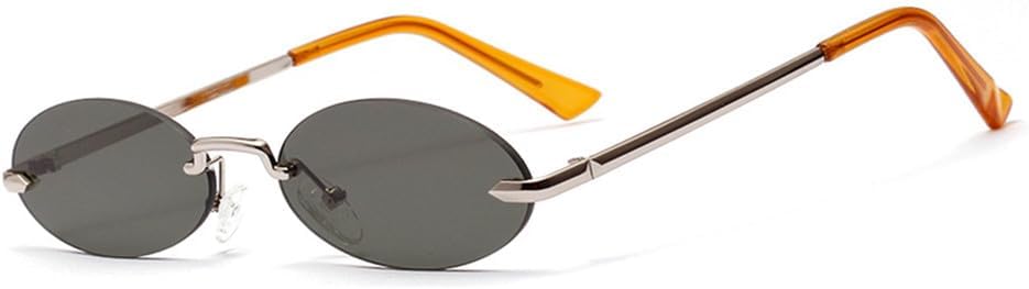 

Солнцезащитные очки UV400 с защитой от УФ-излучения — без оправы, маленькие овальные металлические линзы розового цвета, для женщин и мужчин, для бега и занятий спортом на открытом воздухе generic, Silver-green