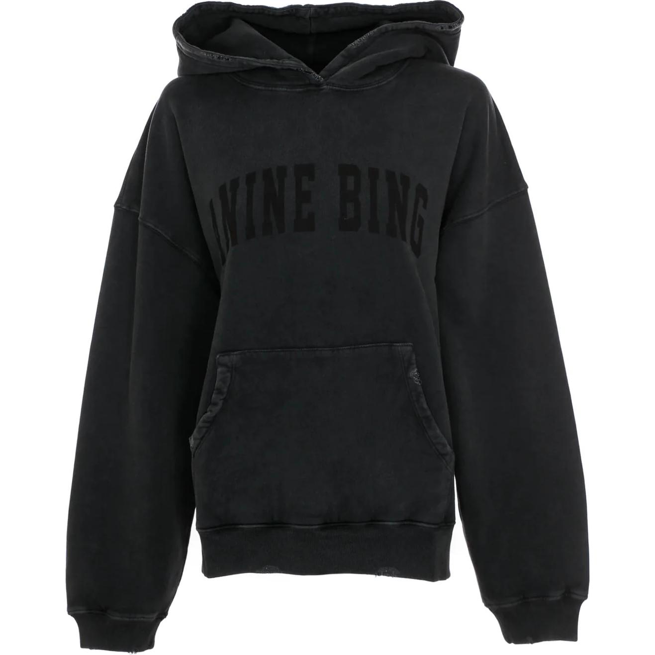 

Худи с принтом Harvey Logo из хлопка Anine Bing, черный