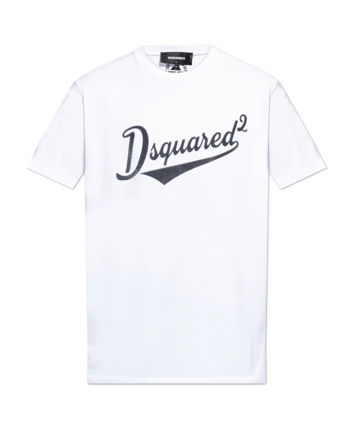 

Футболка с бархатным логотипом Dsquared2, белый