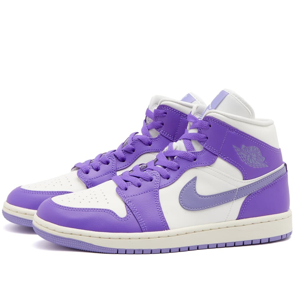 

Кроссовки Air Jordan 1 Mid W, белый/сиреневый