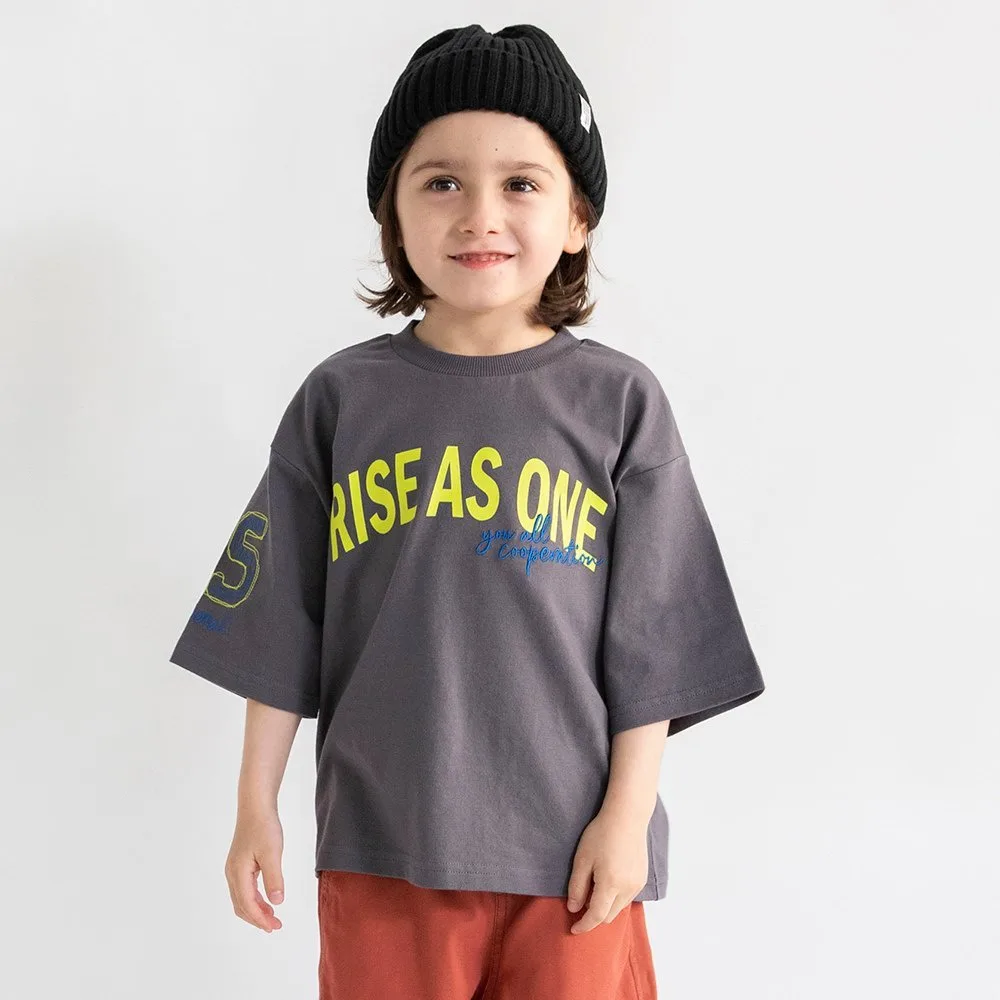 Футболка с логотипом и рукавом 3/4 Branshes, Charcoal Gray